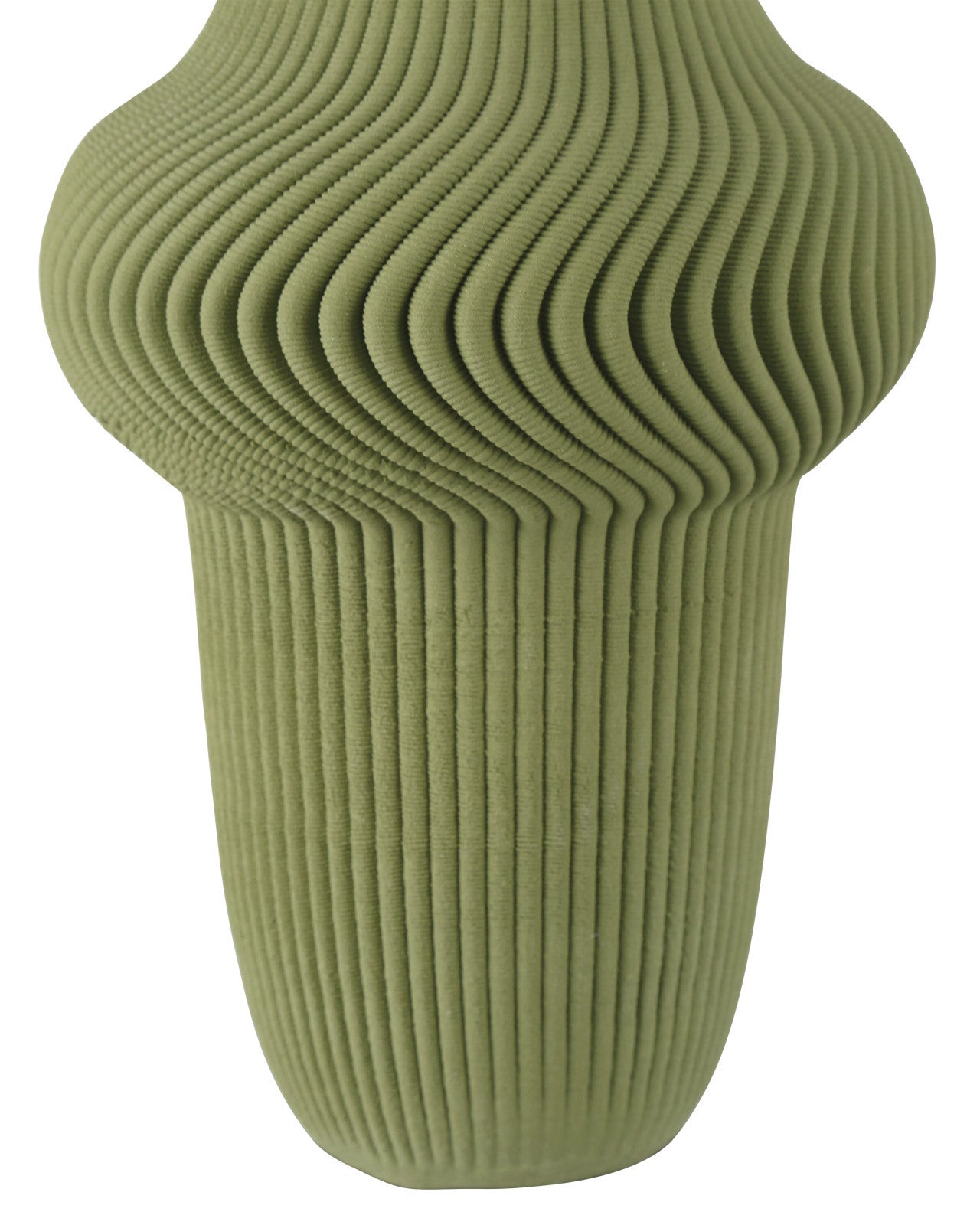 Green Plisse Large Vase