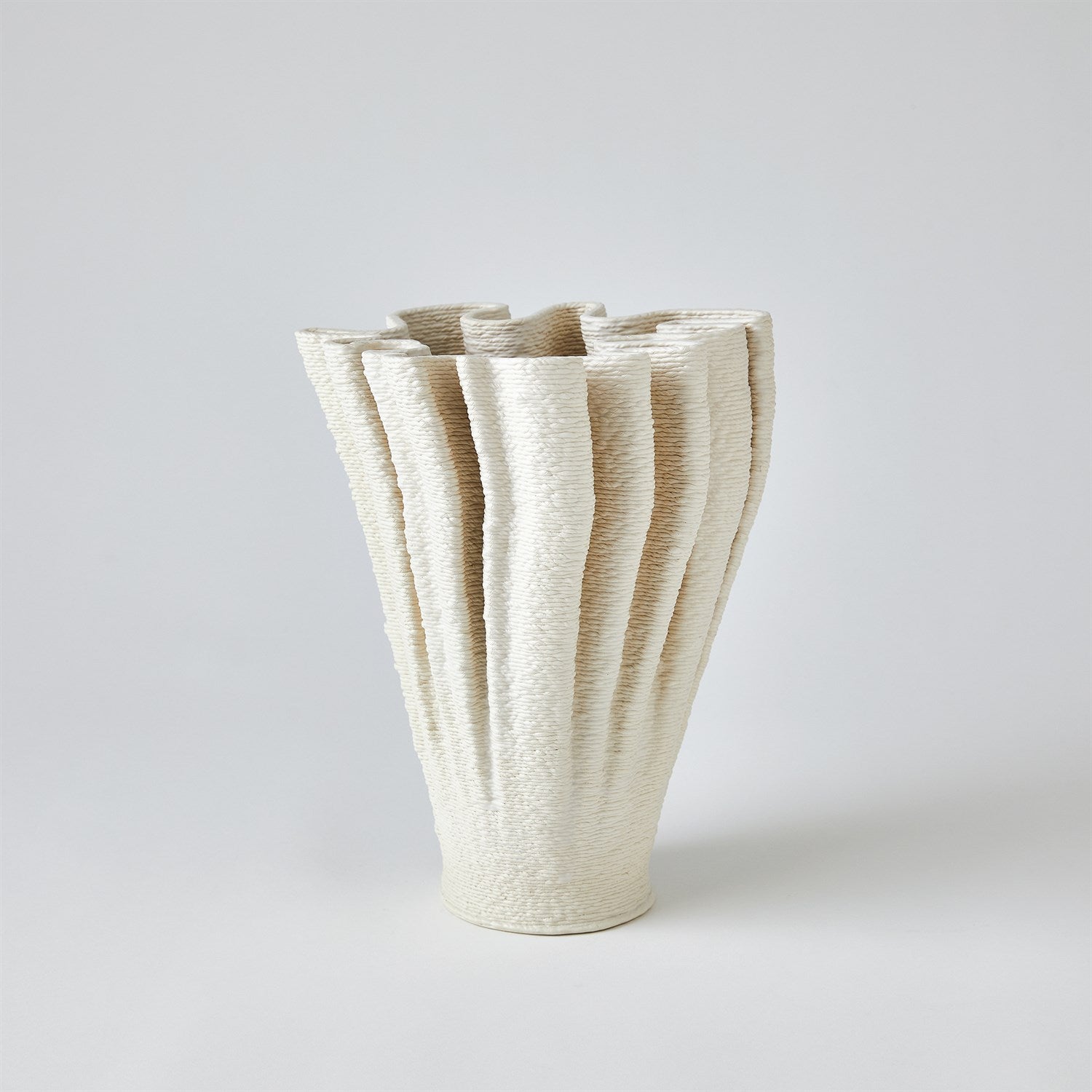 Ripple Printed Vase-Matte White-Tall-Global Views-GVSA-7.10595-Vases-1-France and Son