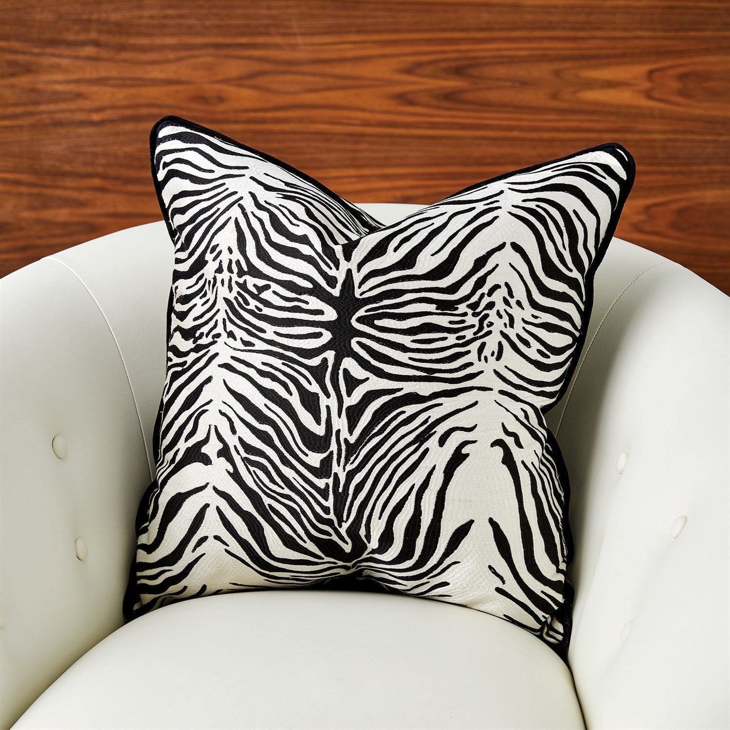 Zebra Pillow-Global Views-GVSA-9.93817-PillowsWhite Black-2-France and Son