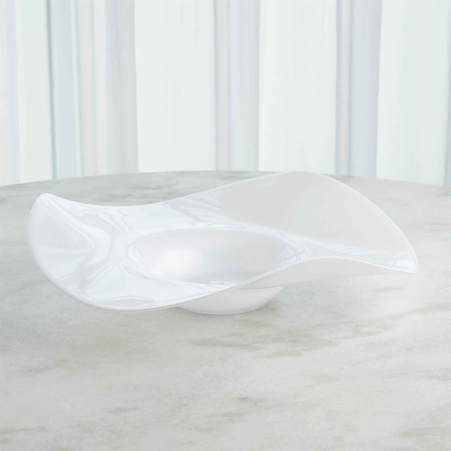 Wavy Edge Bowl-Global Views-GVSA-6.60608-BowlsWhite-2-France and Son