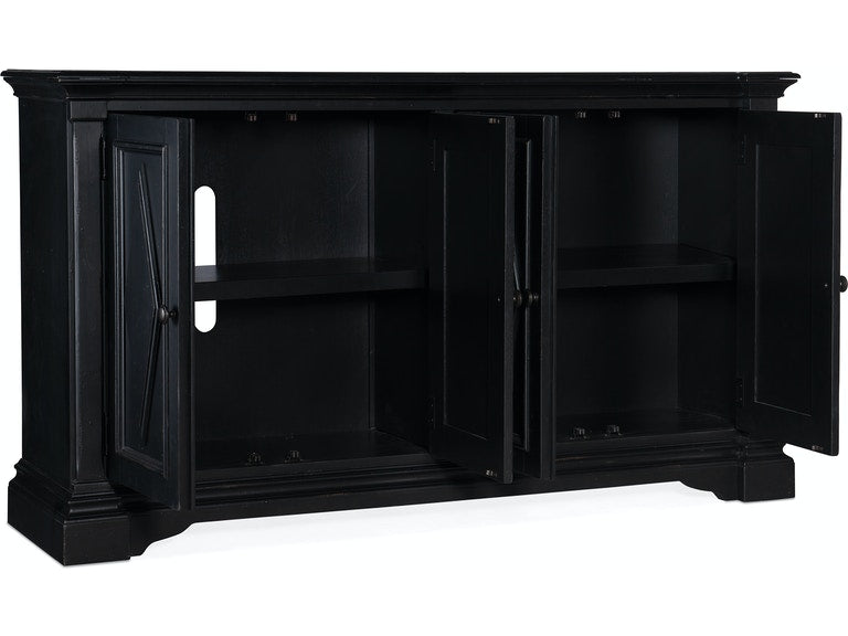 Commerce & Market Four-Door Cabinet-Hooker-HOOKER-7228-55007-99-Bookcases & CabinetsBlack painted finish-5-France and Son