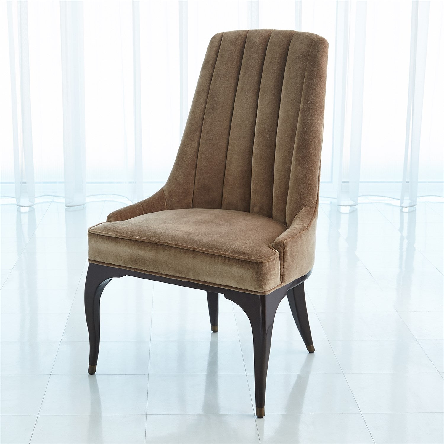 Channel Tufted Dining Chair-Global Views-GVSA-2724-MUSLIN-Dining ChairsMuslin-2-France and Son