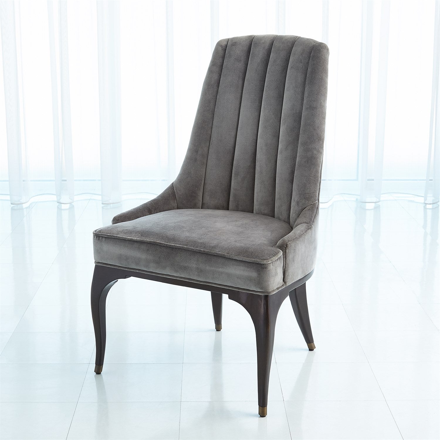 Channel Tufted Dining Chair-Global Views-GVSA-2725-Dining ChairsGargoyle-3-France and Son