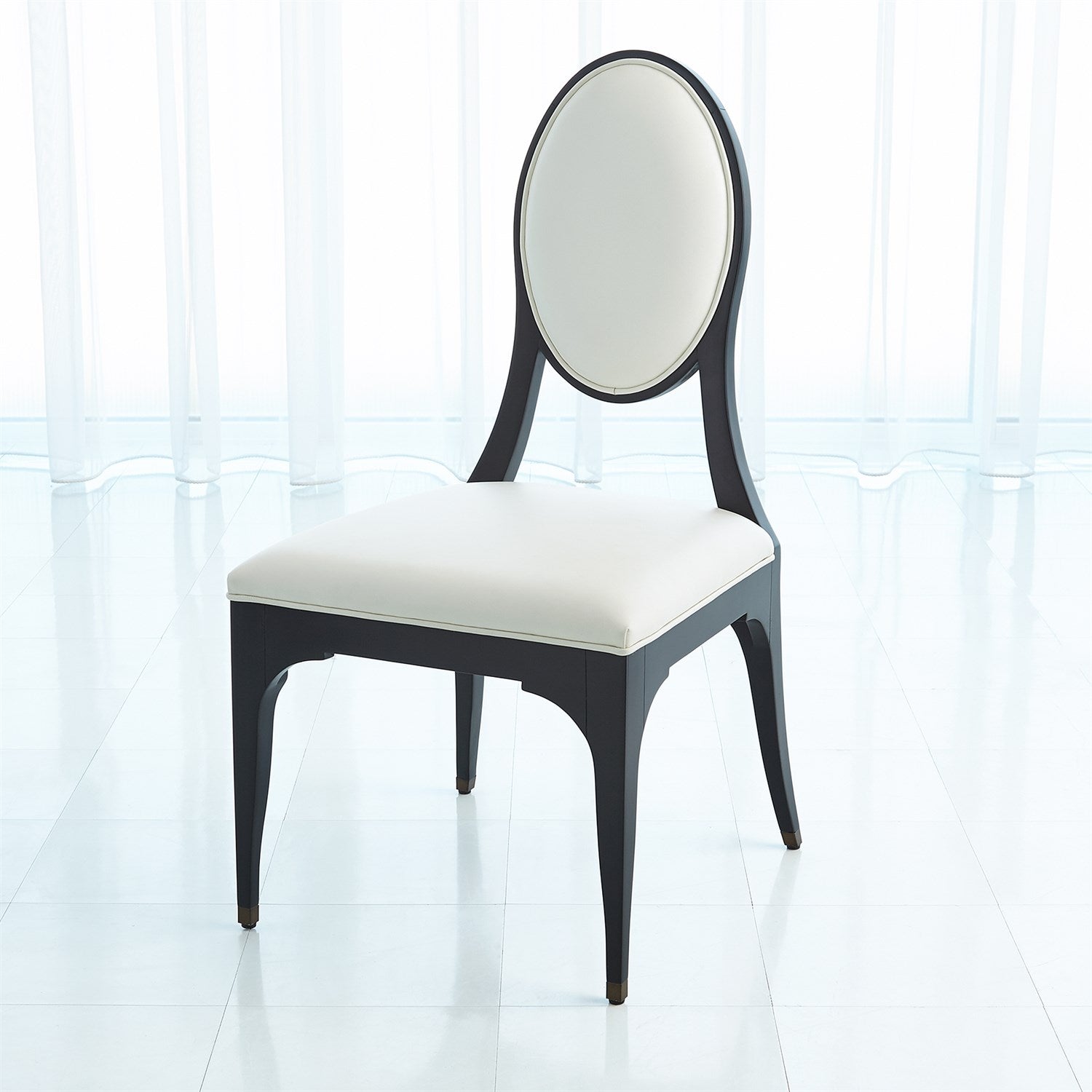 Harlow Chair-Global Views-GVSA-2727-MUSLIN-Dining ChairsBlack - Muslin-5-France and Son