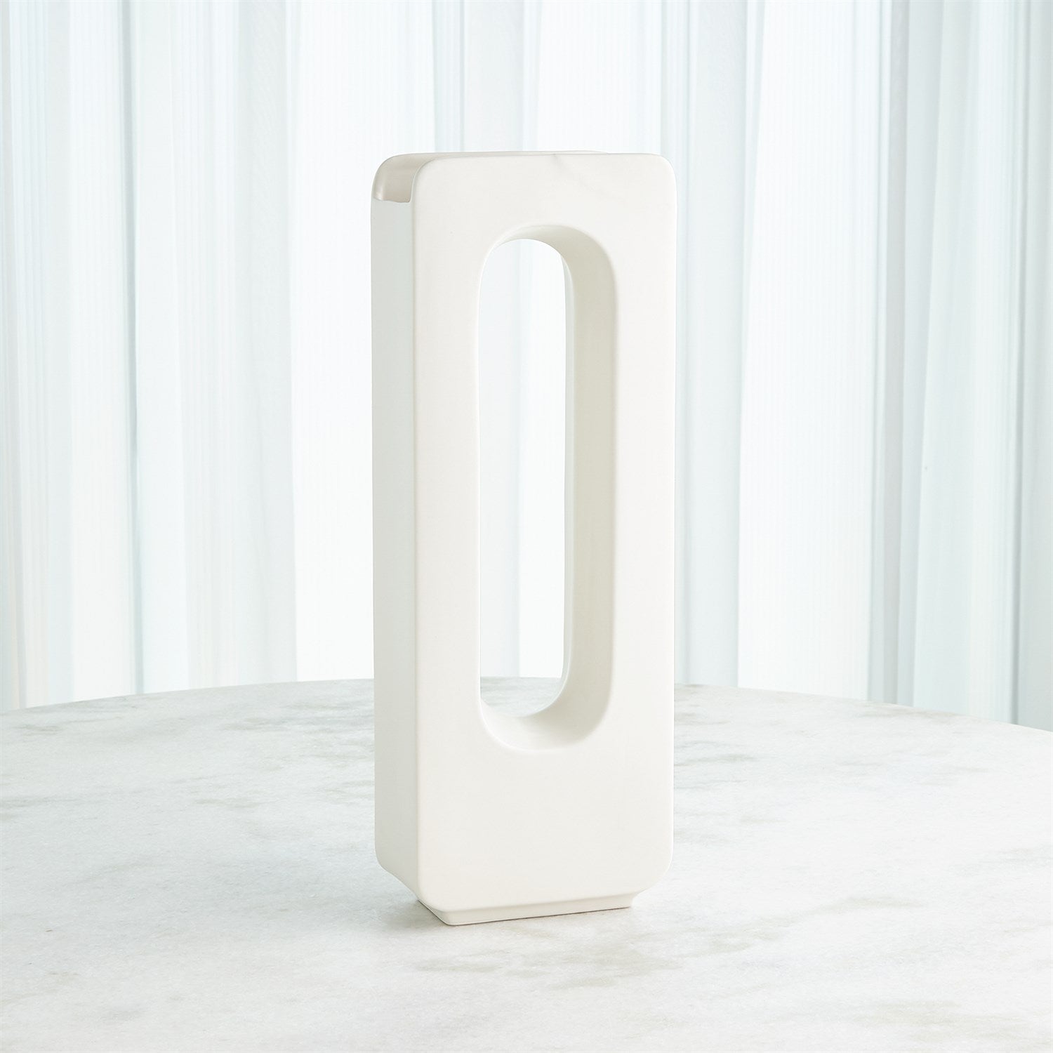 Rectangle Vase-Global Views-GVSA-1.10858-VasesWhite-Medium-4-France and Son