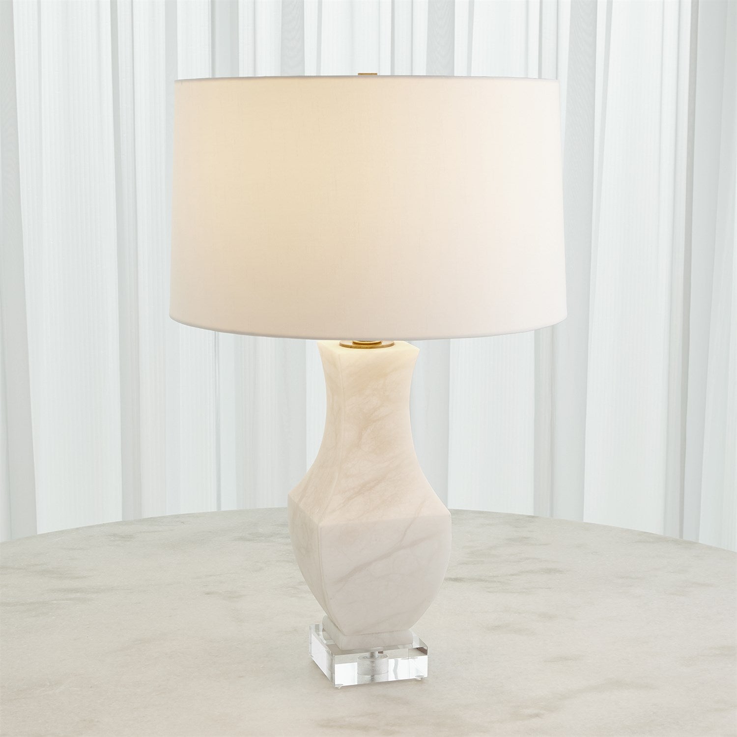 Alabaster Square Urn Lamp-Global Views-GVSA-3.31795-Table Lamps-2-France and Son