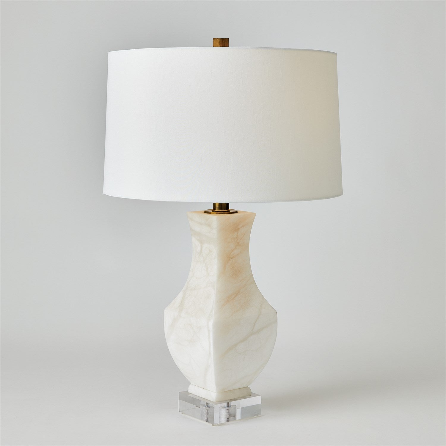 Alabaster Square Urn Lamp-Global Views-GVSA-3.31795-Table Lamps-1-France and Son
