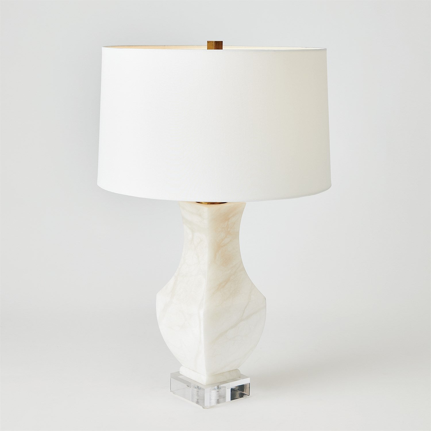 Alabaster Square Urn Lamp-Global Views-GVSA-3.31795-Table Lamps-3-France and Son