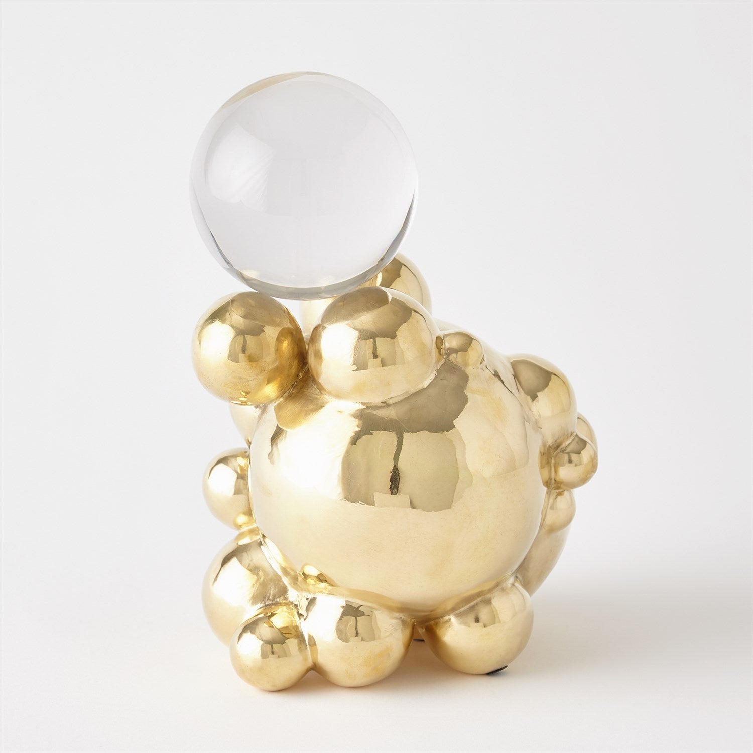 Bubble Orb Holder-Global Views-GVSA-8.83067-Decorative ObjectsBrass Crystal Sphere-Small-5-France and Son