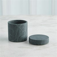 Cilindro Alabaster Box-Global Views-GVSA-7.30240-Baskets & BoxesMedium-Black / Green-7-France and Son