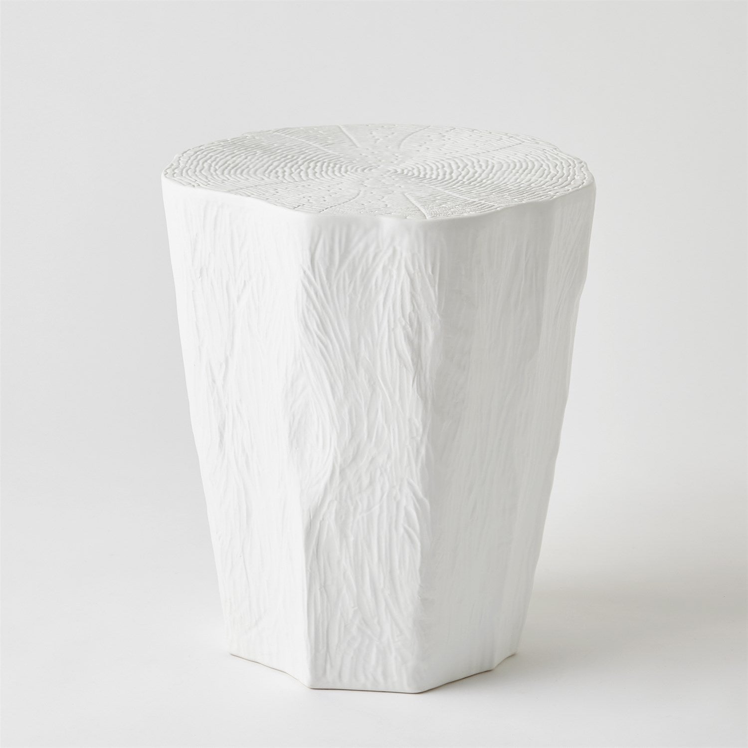 Trunk Stool-Global Views-GVSA-1.10458-Stools & OttomansWhite Matte Glaze-3-France and Son