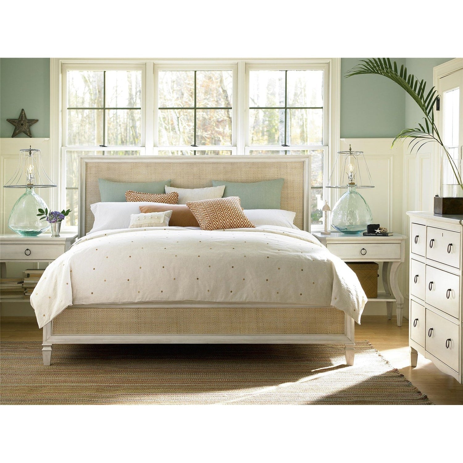 Summer Hill Collection - Woven Accent Bed-Universal Furniture-UNIV-987230B-BedsCal King-Cotton Cream-4-France and Son
