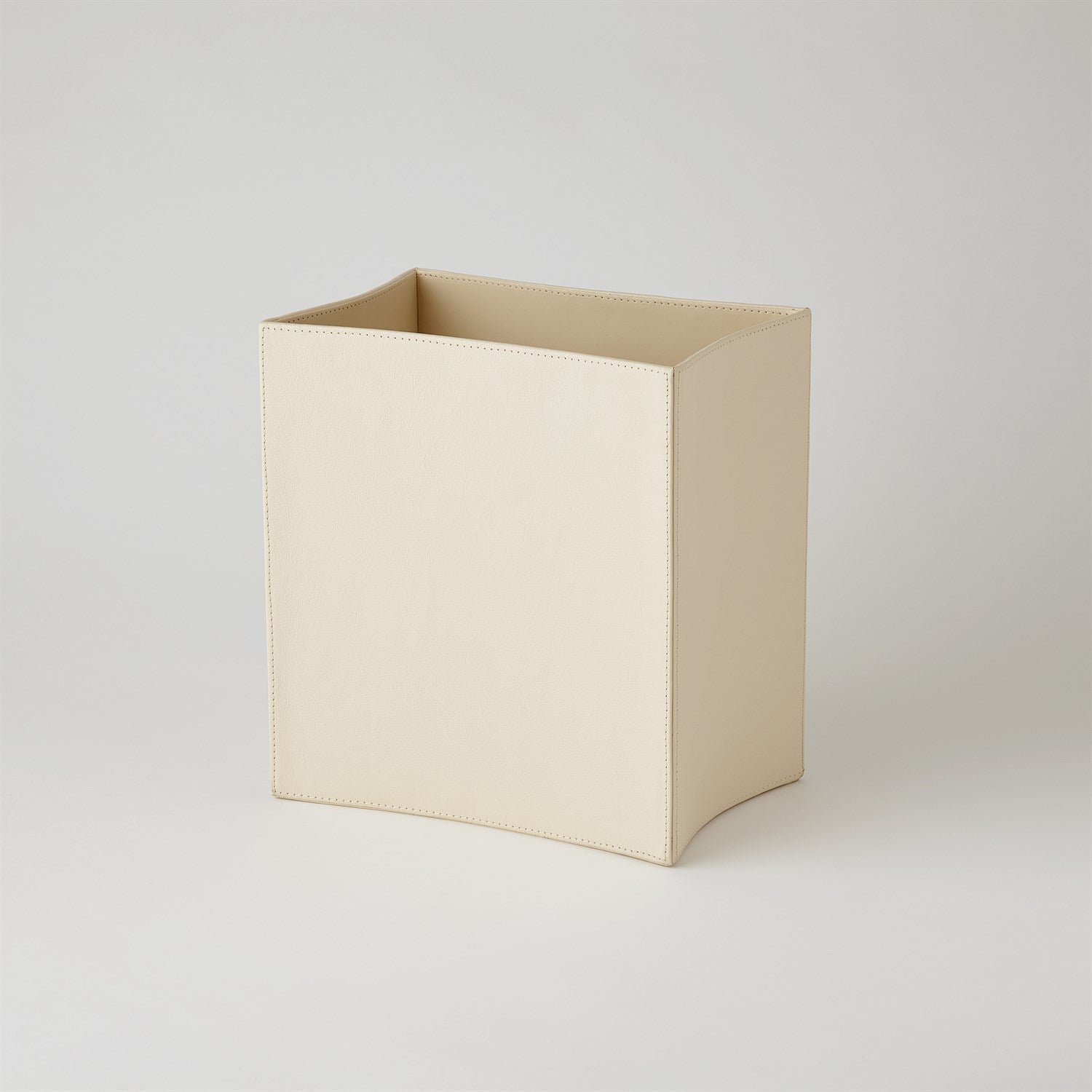 Folded Leather Wastebasket-Global Views-GVSA-9.92597-Baskets & Boxesivory-1-France and Son