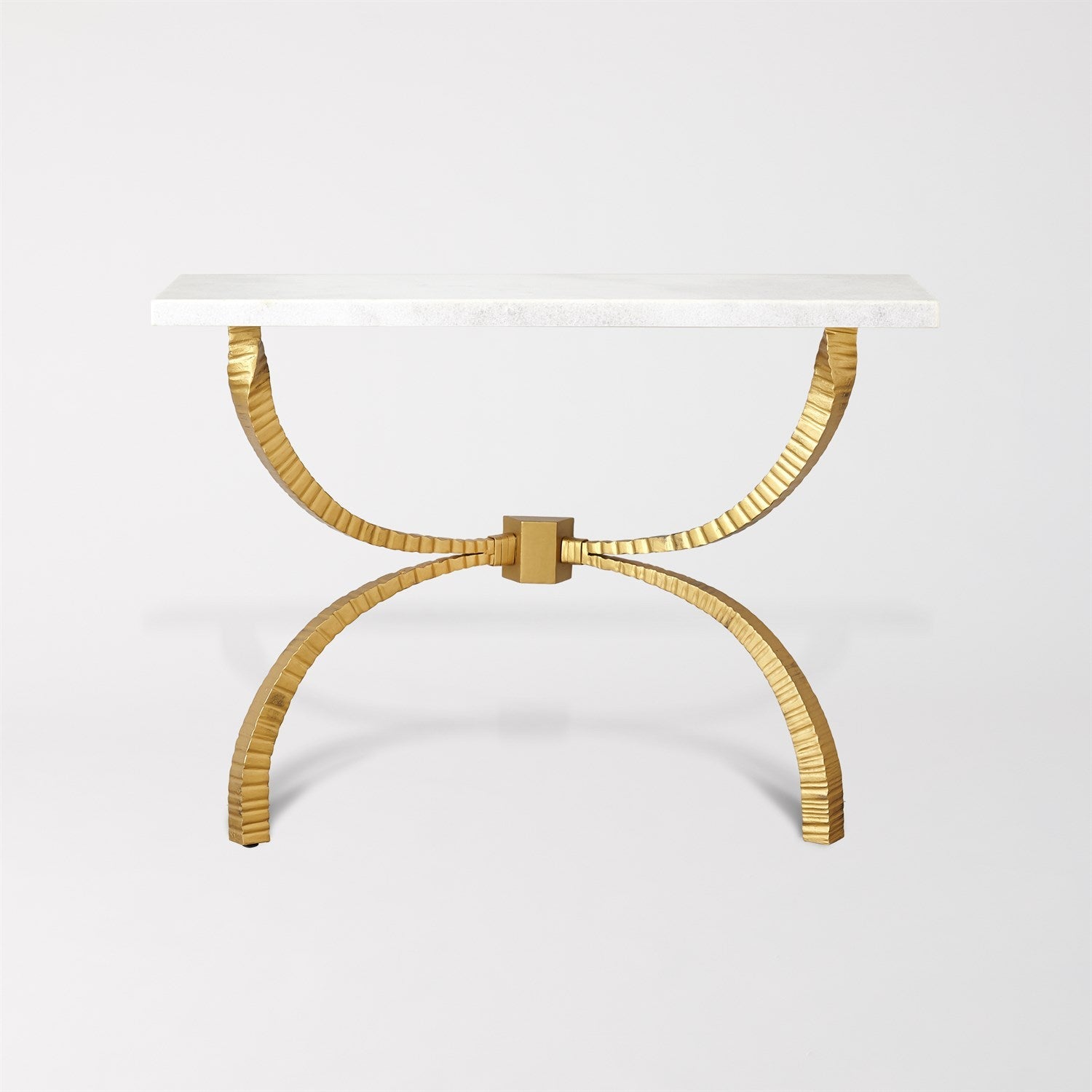 Teton Console-Global Views-GVSA-7.90651-Console TablesBronze With Travertine Top-3-France and Son