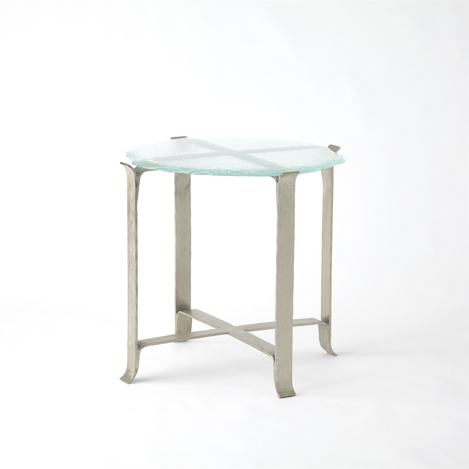 Melting Glass Side Table-Global Views-GVSA-9.93856-Side TablesNickel-4-France and Son