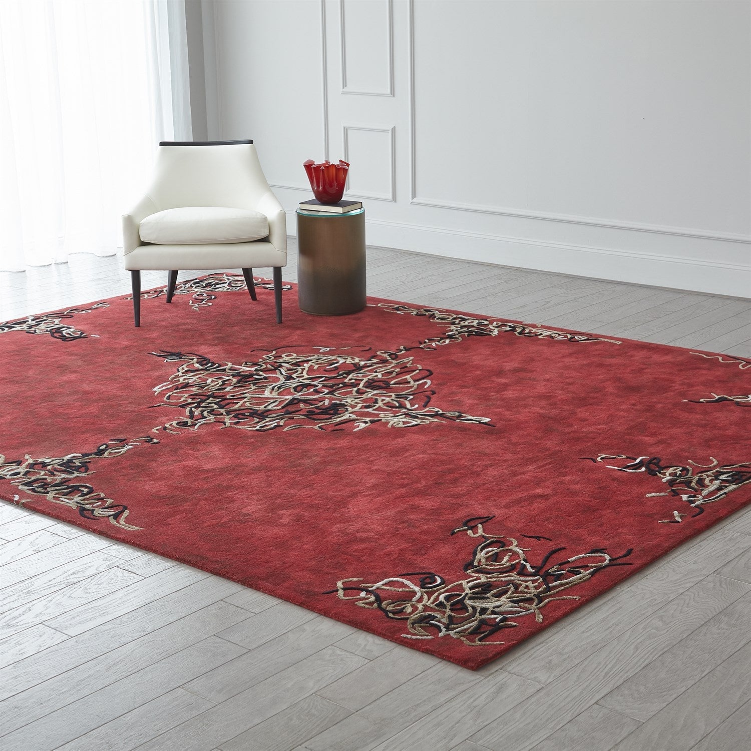 Parlor Rug - Deep Red-Global Views-GVSA-9.93775-Rugs11 x 14-3-France and Son