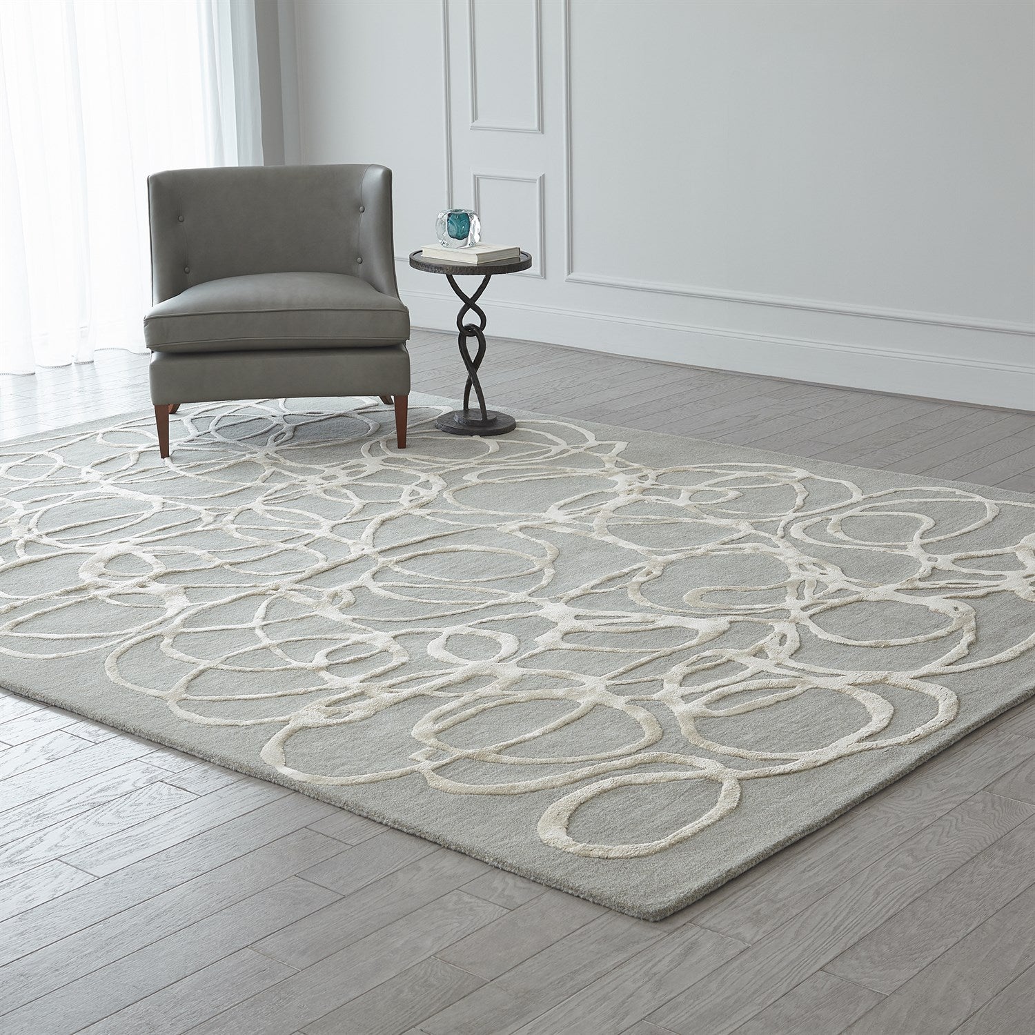 Scribble Rug-Global Views-GVSA-9.93801-RugsGrey/Ivory-8' x 10'-2-France and Son