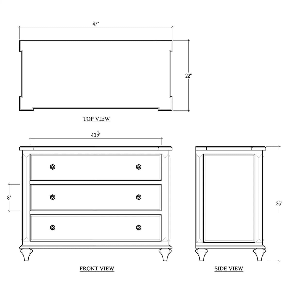 Soho 3 Drawer Dresser-Bramble-BRAM-76371STW-DressersStraw Wash-7-France and Son