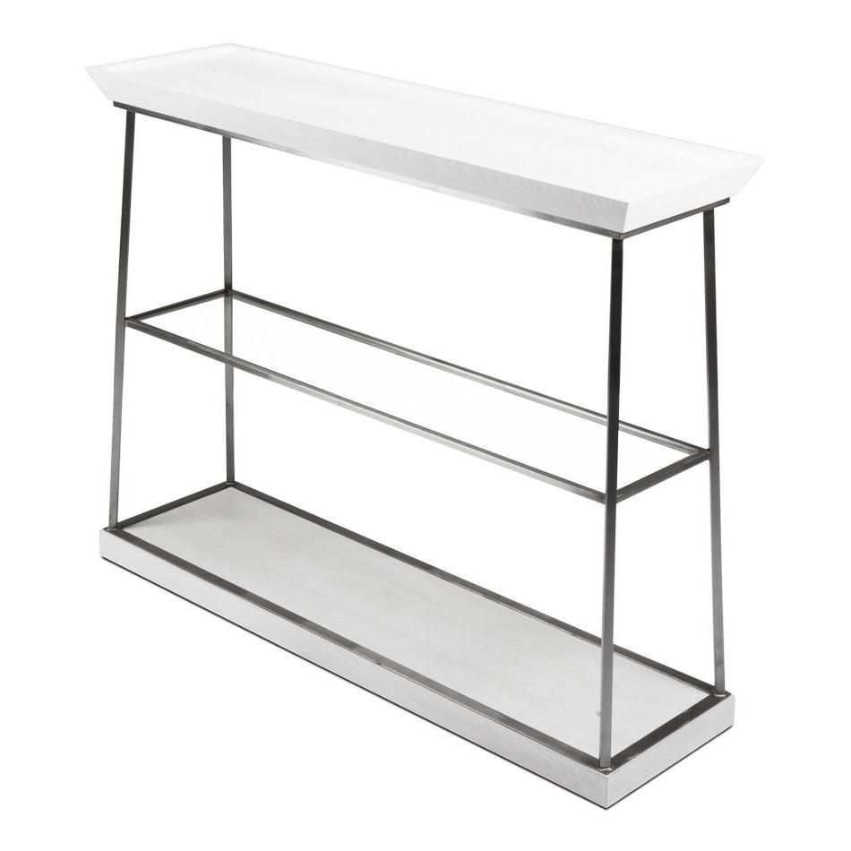 Hunt Country Small Console-SARREID-SARREID-77-165-5-Console TablesWorking White & Gunmetal Finish-11-France and Son