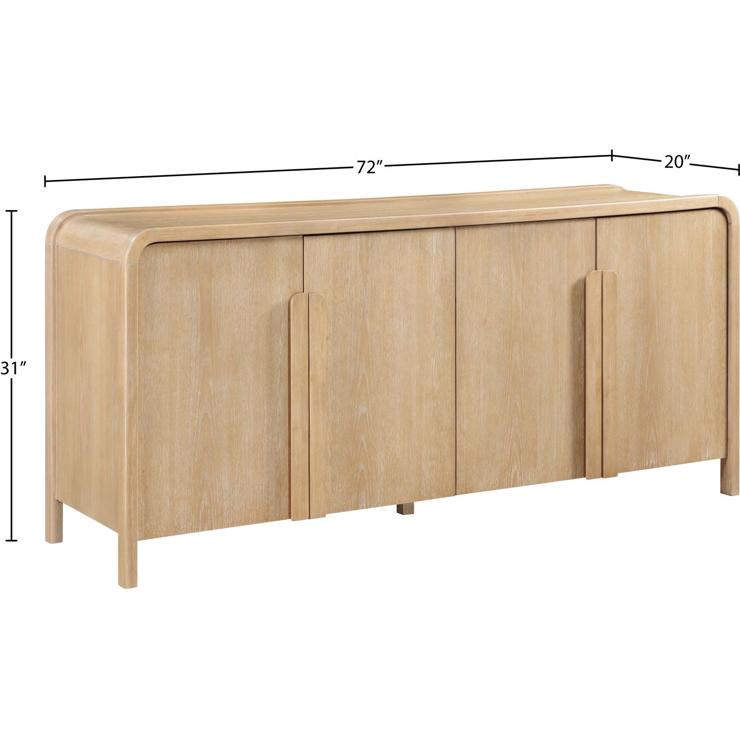 Harmony Natural Oak Veneer And Solid Wood Sideboard/Buffet