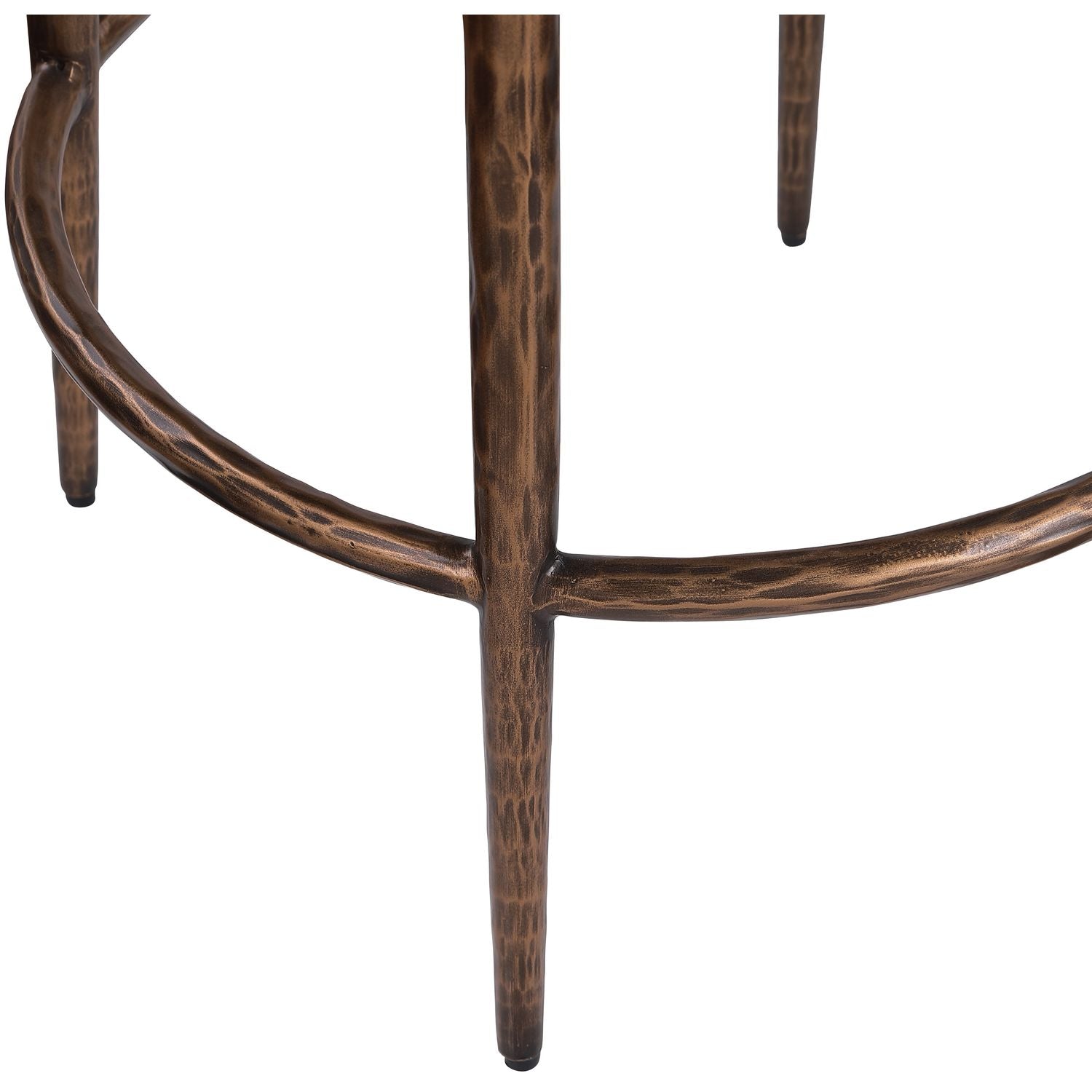 Ferro Performance Fabric Upholstered Bar Stool — Beige / Antique Bronze
