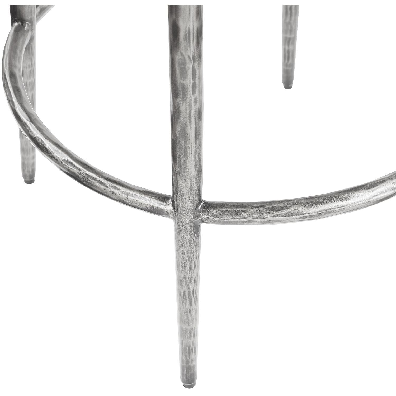 Ferro Performance Fabric Upholstered Bar Stool — Black / Antique Silver