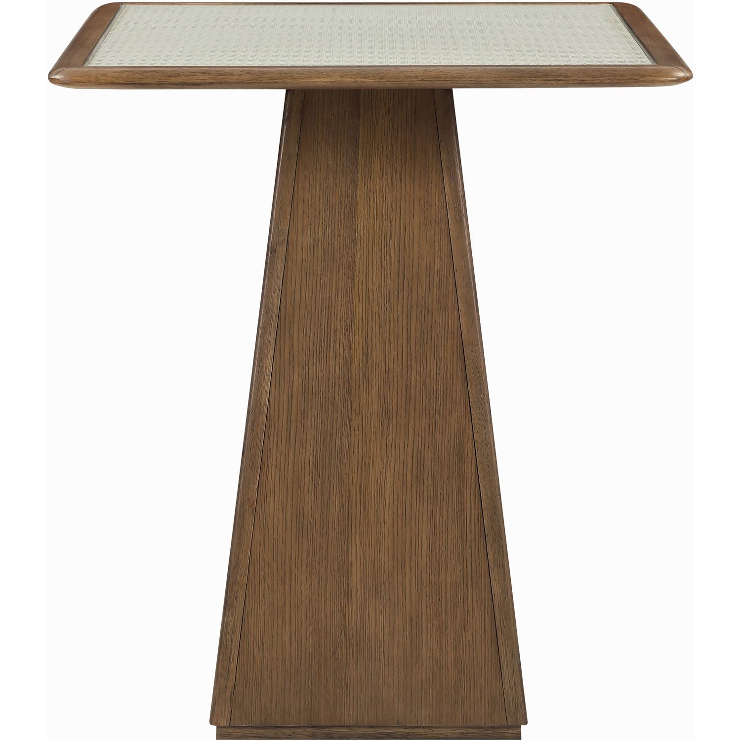 Atrium Glass And Cane Top With Solid Wood Base Bar Height Table — Brown Walnut