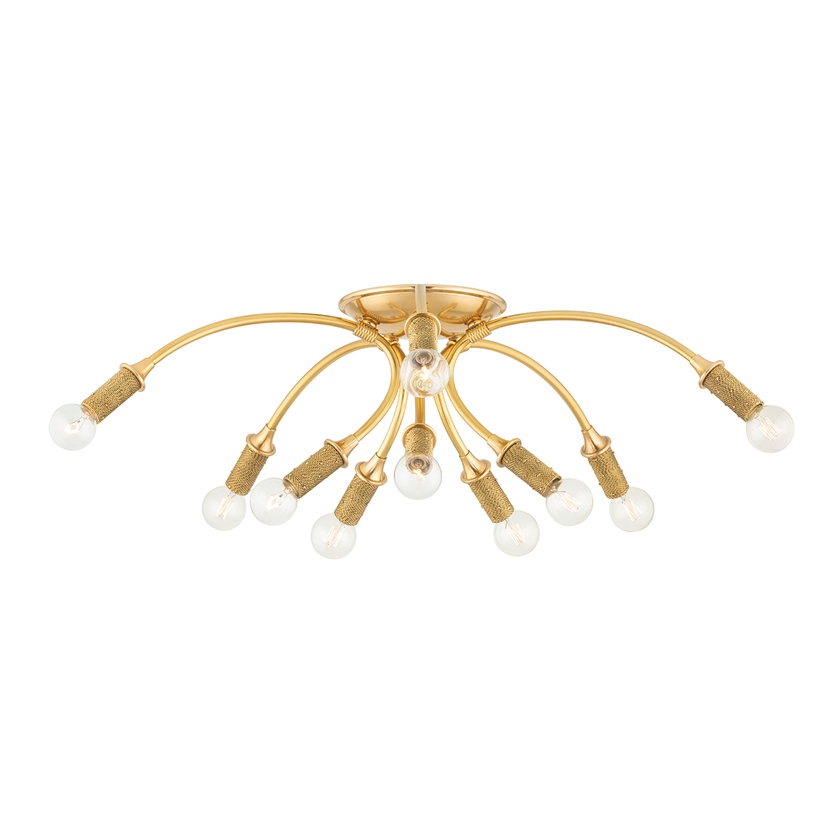 Amboy 10 Light Flush Mount Aged Brass-Hudson Valley-HVL-1532-AGB-Flush Mounts-1-France and Son