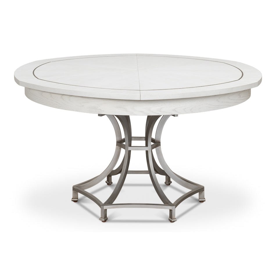 Sunset Jupe Dining Table-SARREID-SARREID-78-155-5-Dining TablesMedium-Working White & Gunmetal-11-France and Son