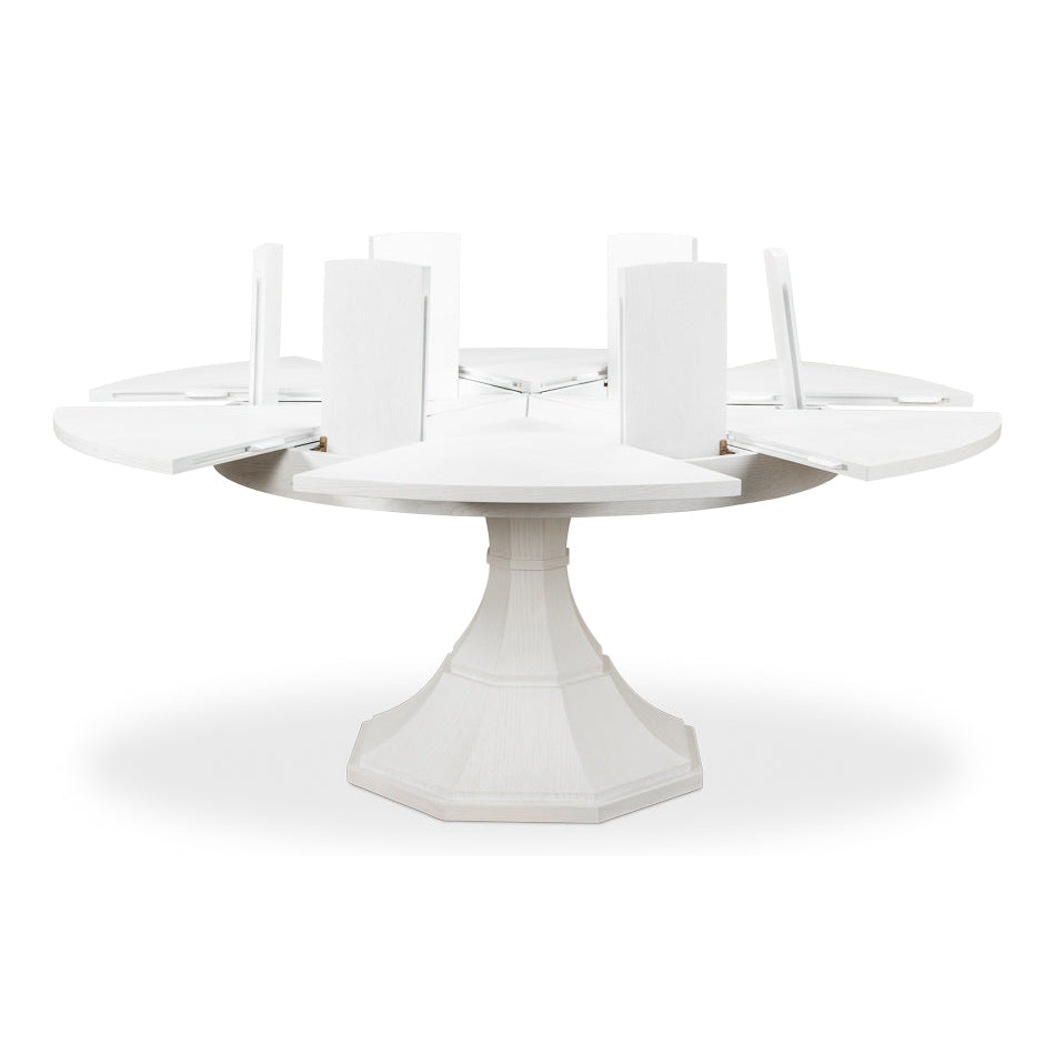 Giselle Jupe Dining Table-SARREID-SARREID-78-167-1-Dining TablesLarge-Heather Grey Finish-23-France and Son