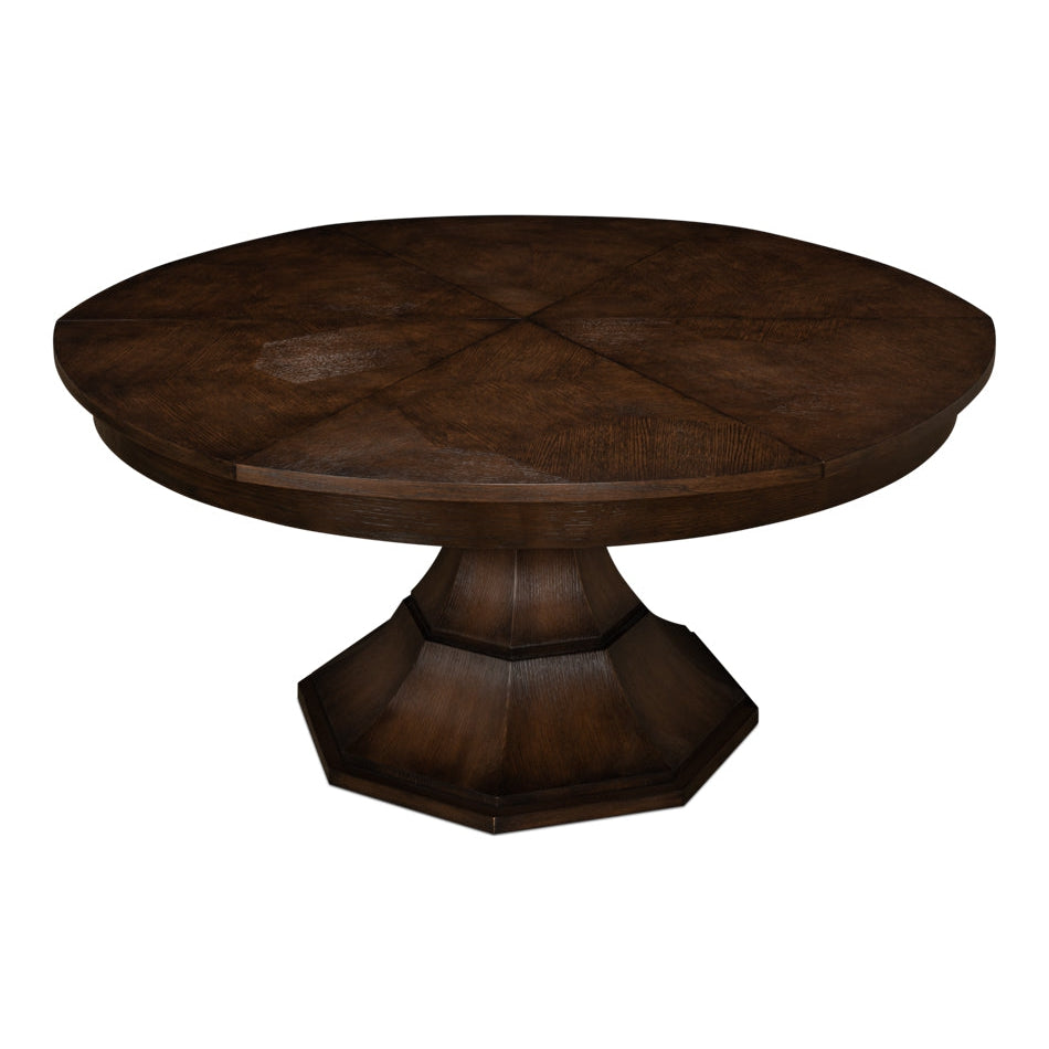 Giselle Jupe Dining Table-SARREID-SARREID-78-167-3-Dining TablesLarge-Burnt Brown Oak Finish-4-France and Son