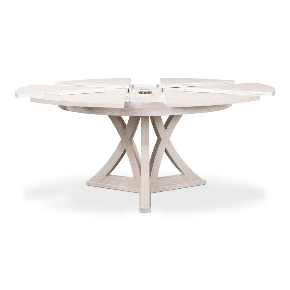 Casual Jupe Dining Table-SARREID-SARREID-78-176-1-Dining TablesMedium-Heather Grey Finish-11-France and Son