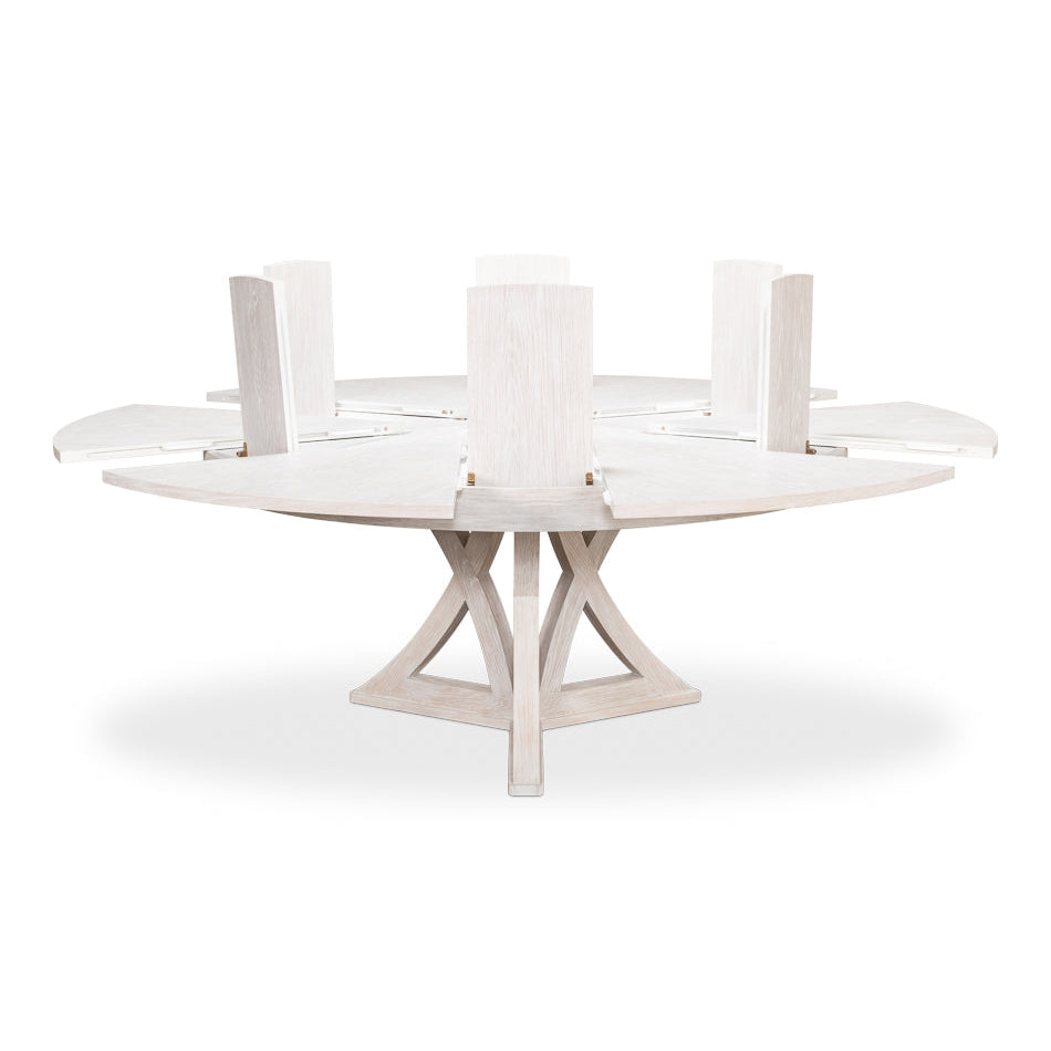 Casual Jupe Dining Table-SARREID-SARREID-78-176-1-Dining TablesMedium-Heather Grey Finish-22-France and Son