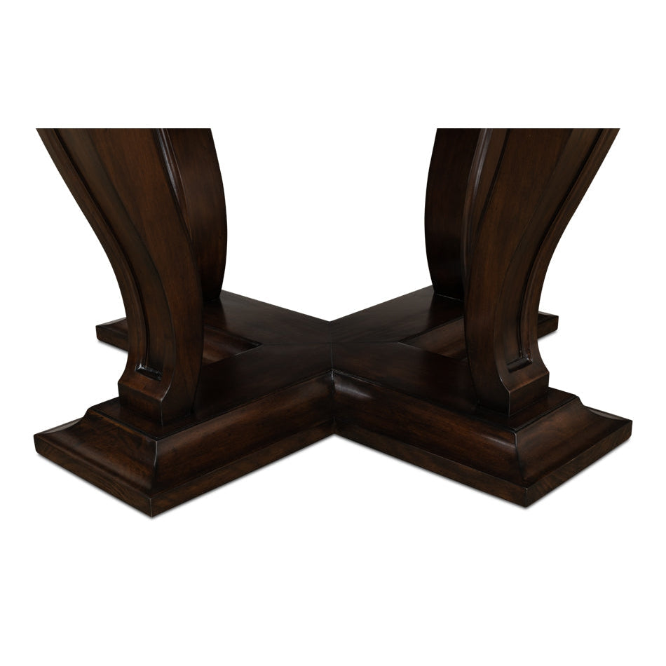 Metropolitan Jupe Dining Table-SARREID-SARREID-78-127-Dining TablesMedium-Old World Walnut Finish-10-France and Son