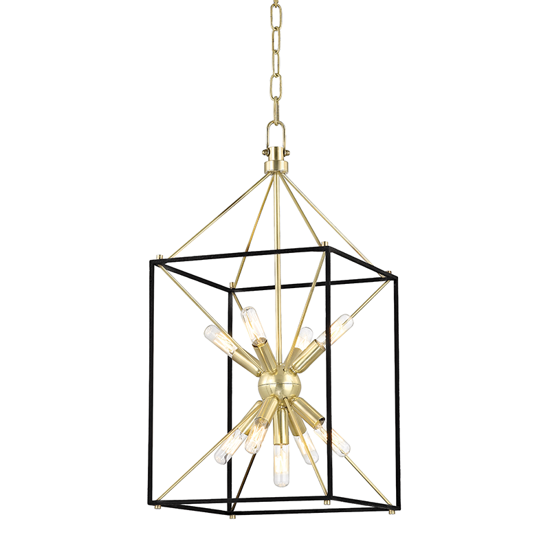 Glendale 9 Light Pendant-Hudson Valley-HVL-8912-AGB-PendantsAged Brass-1-France and Son