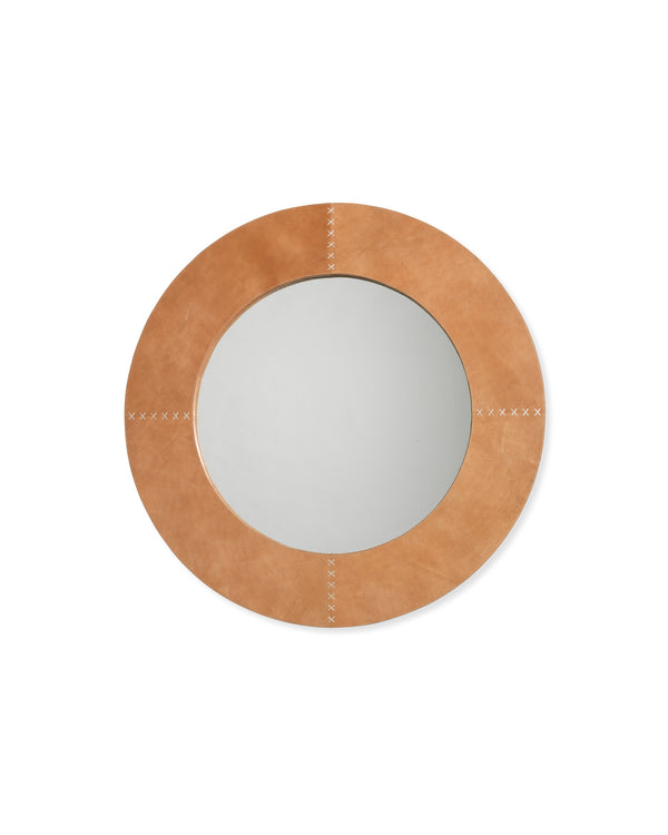 Round Cross Stitch Mirror-Jamie Young-JAMIEYO-7CROS-LGLE-MirrorsBuff Leather-4-France and Son