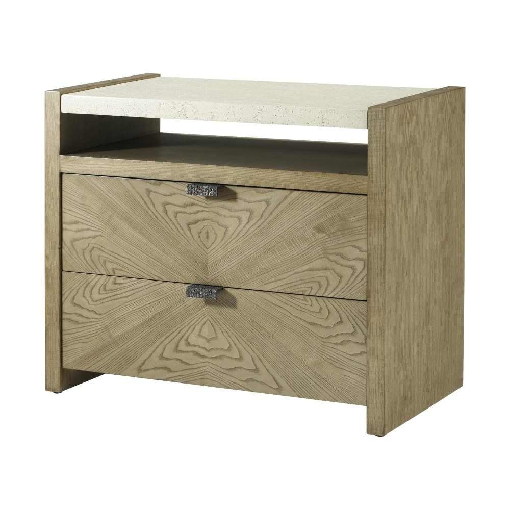 Catalina Two Drawer Nightstand-Theodore Alexander-THEO-TA50085.C306-NightstandsDune-2-France and Son