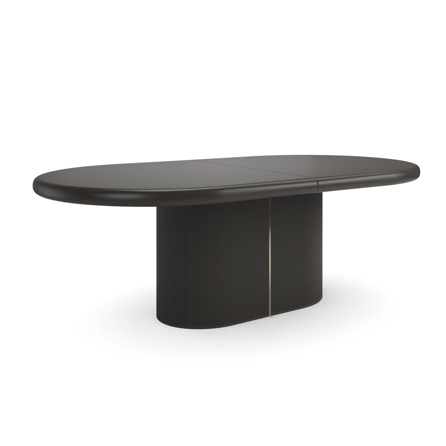 Alternate view of Love Extension Dining Table 92-136 in dark brown and espresso.
