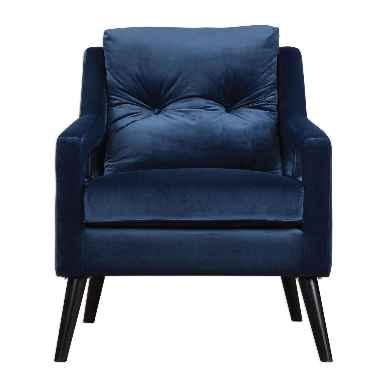 O'Brien Blue Velvet Armchair-Uttermost-UTTM-23318-Lounge Chairs-1-France and Son
