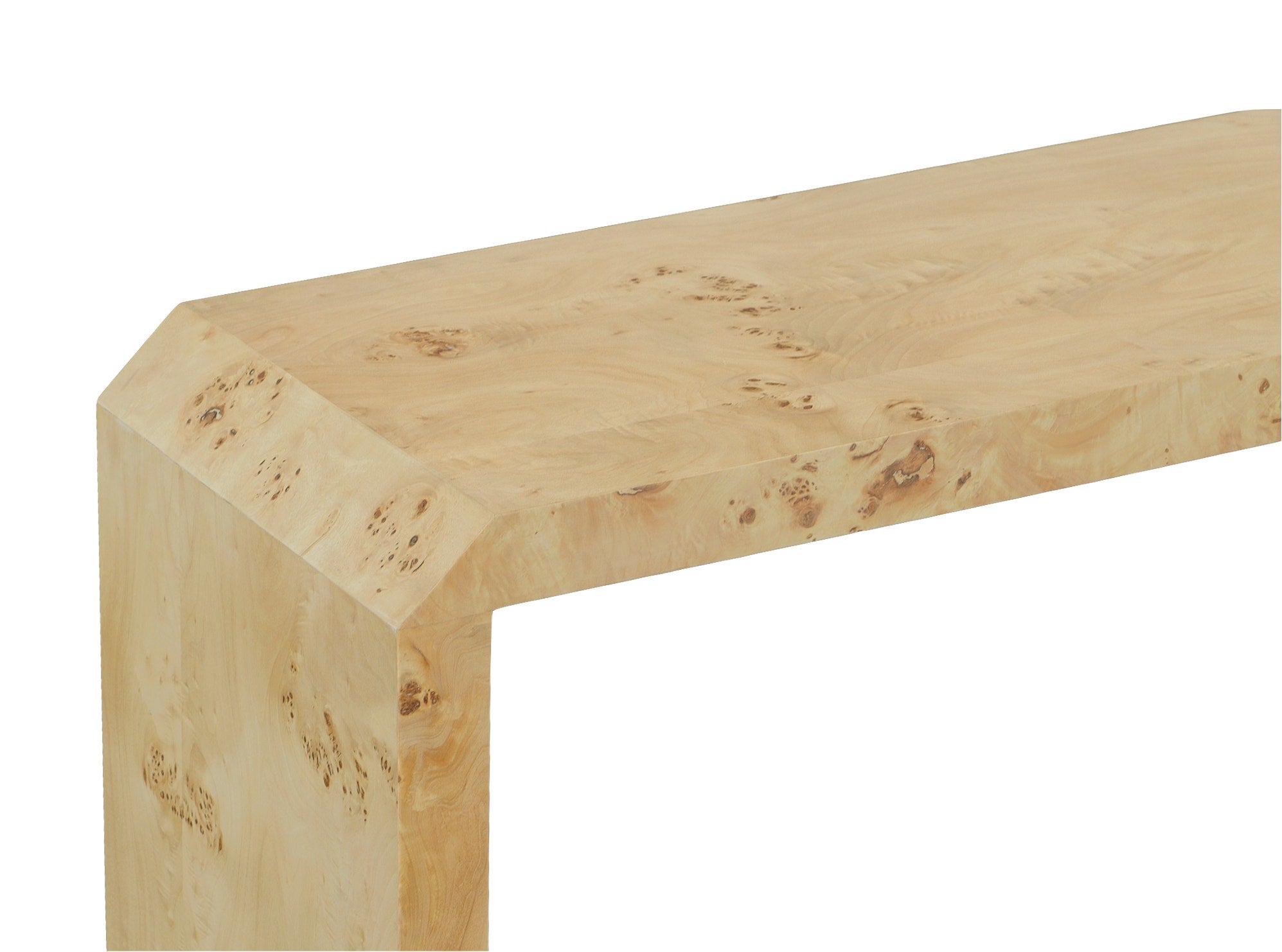 Sequoia Sofa Table - Burl Veneer,Metal Accents