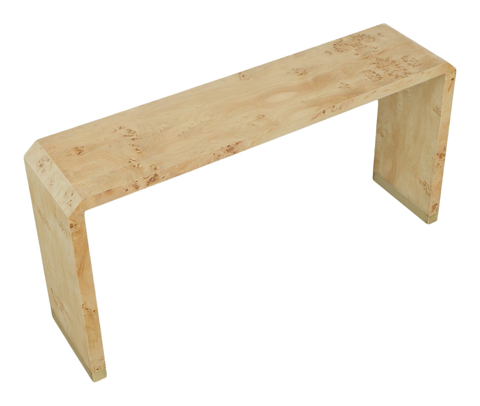Sequoia Sofa Table - Burl Veneer,Metal Accents