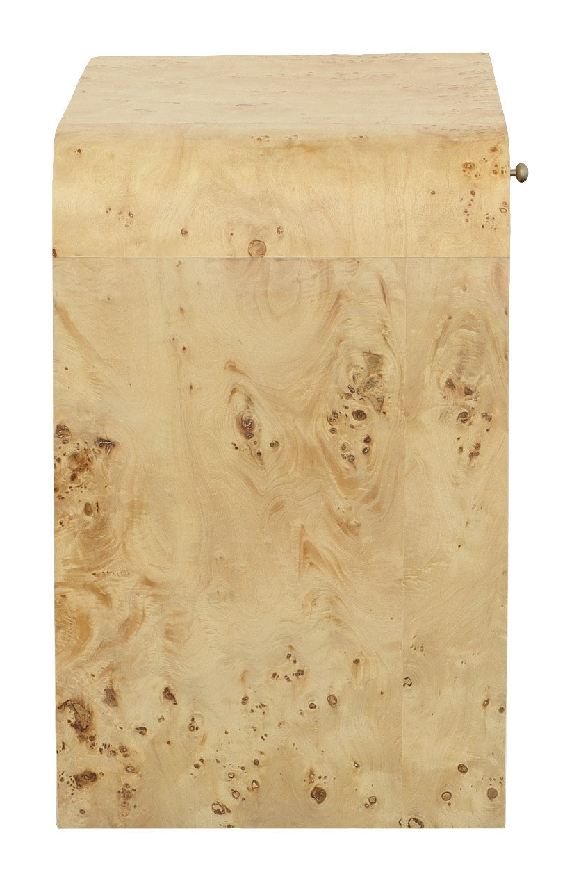 Sequoia End Table - Burl Veneer,Metal Accents