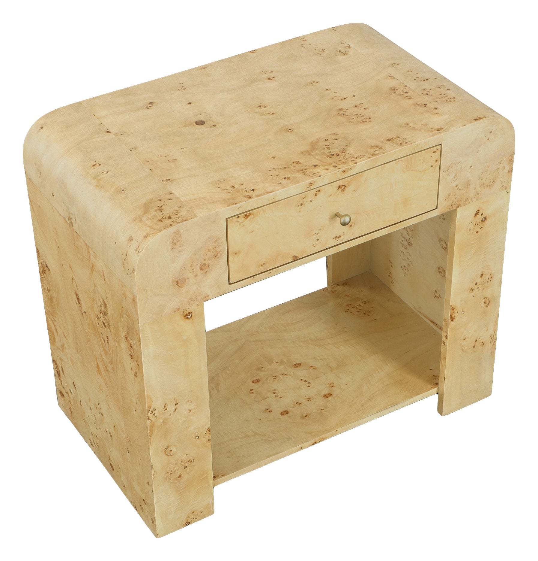 Sequoia End Table - Burl Veneer,Metal Accents