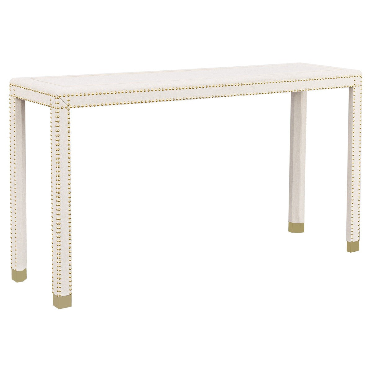 Beverly Console Table - Brushed Brass - Rubberwood Solids