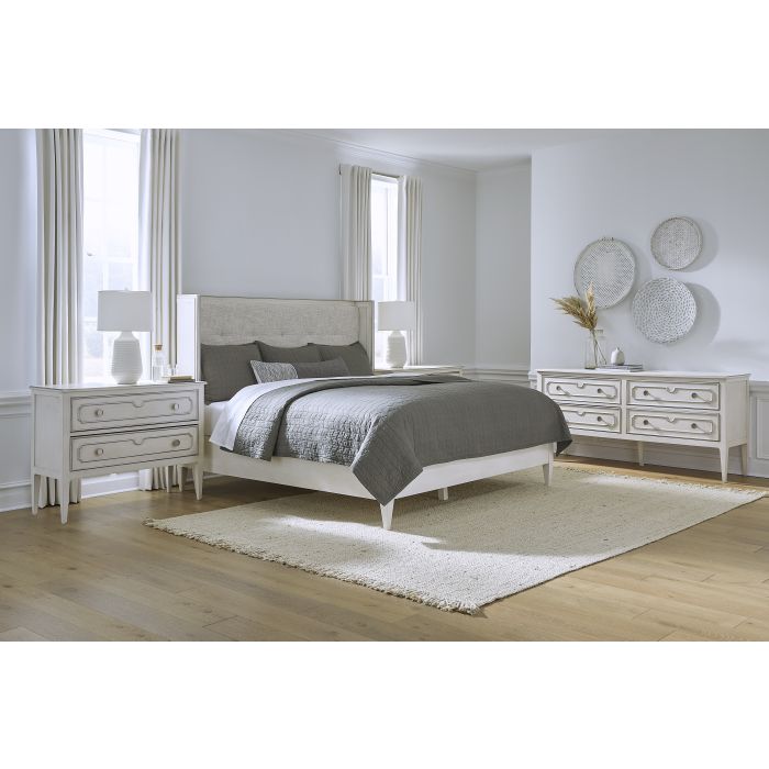 Alternate view of Camille Dresser in ivory and off-white.