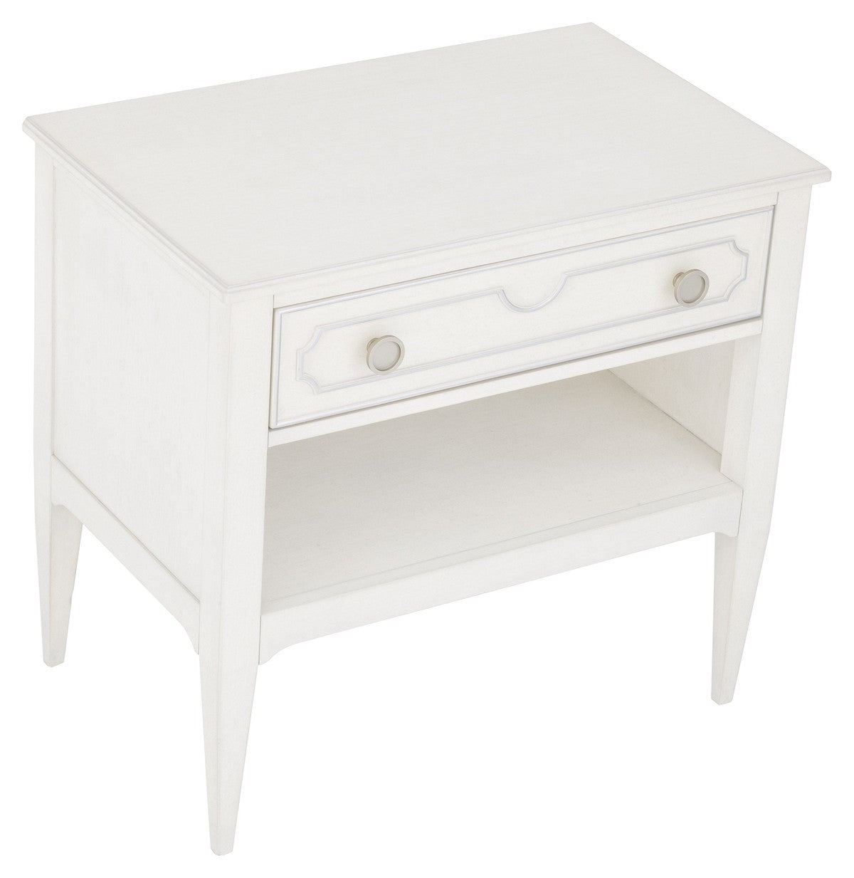 Camille Nightstand - Linen - Walnut Solids and Veneers