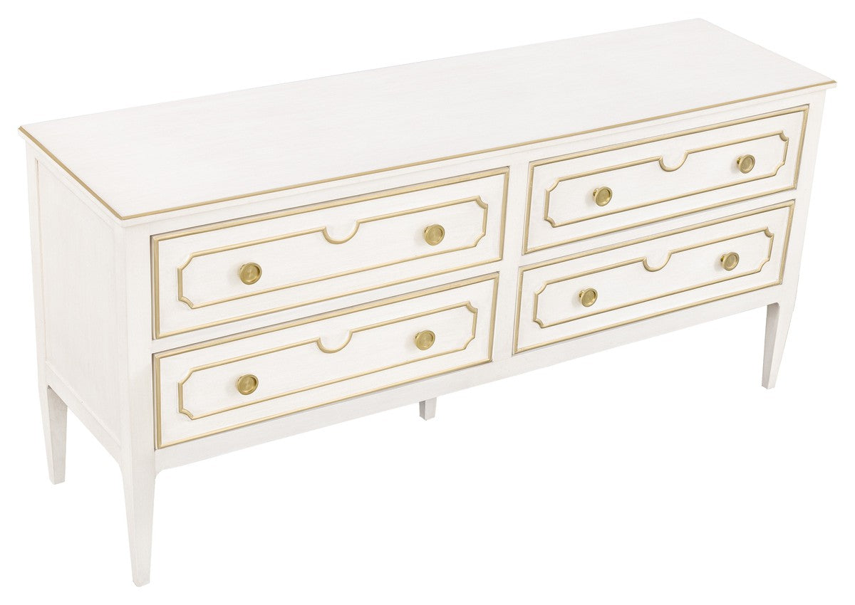 Camille Master Chest - Linen - Walnut Solids and Veneers