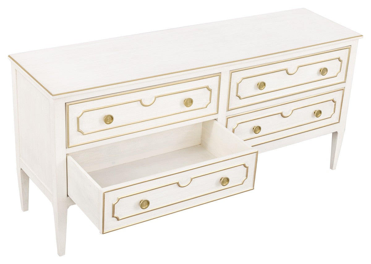 Camille Master Chest - Linen - Walnut Solids and Veneers