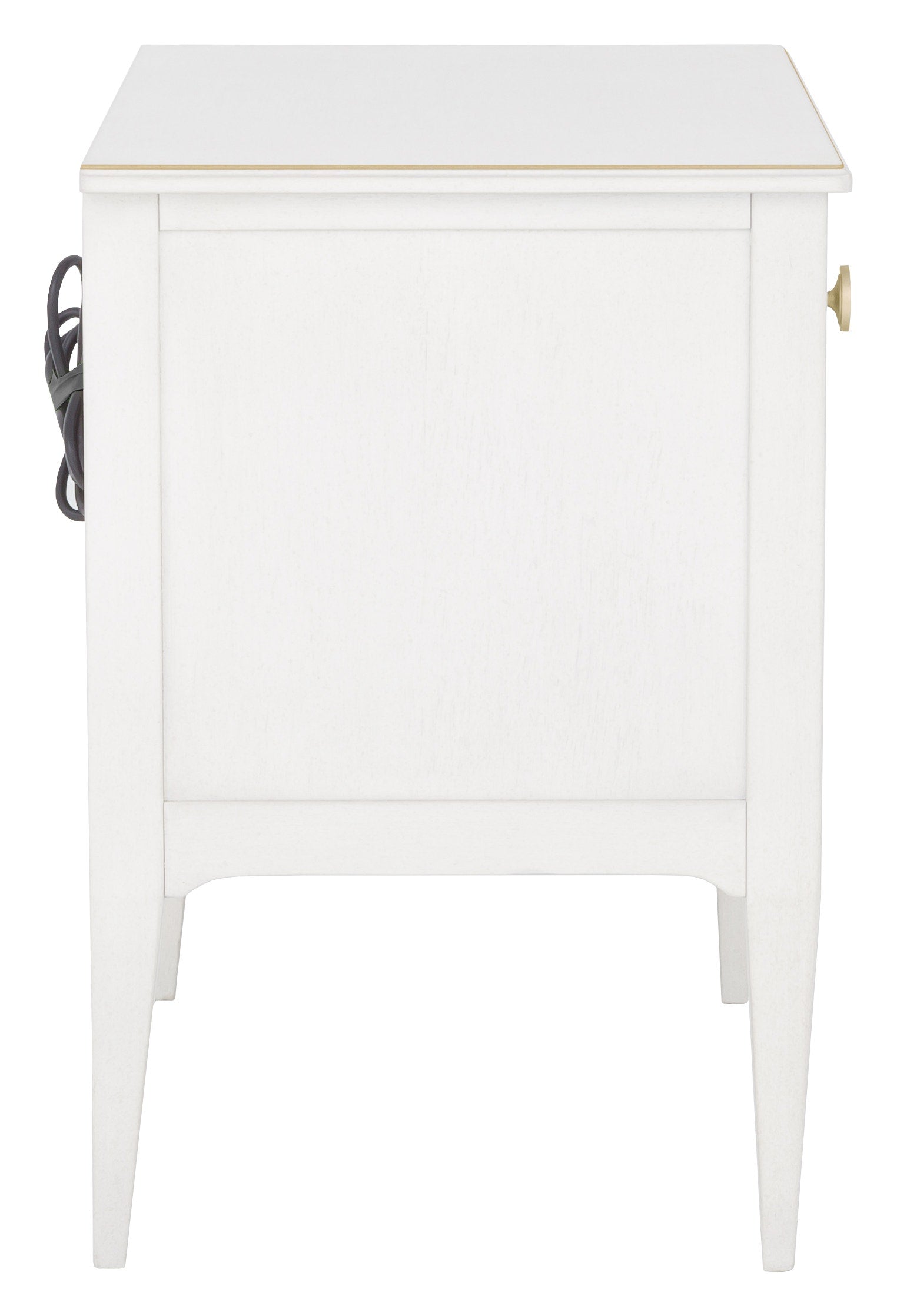 Camille Nightstand - Linen - Walnut Solids and Veneers