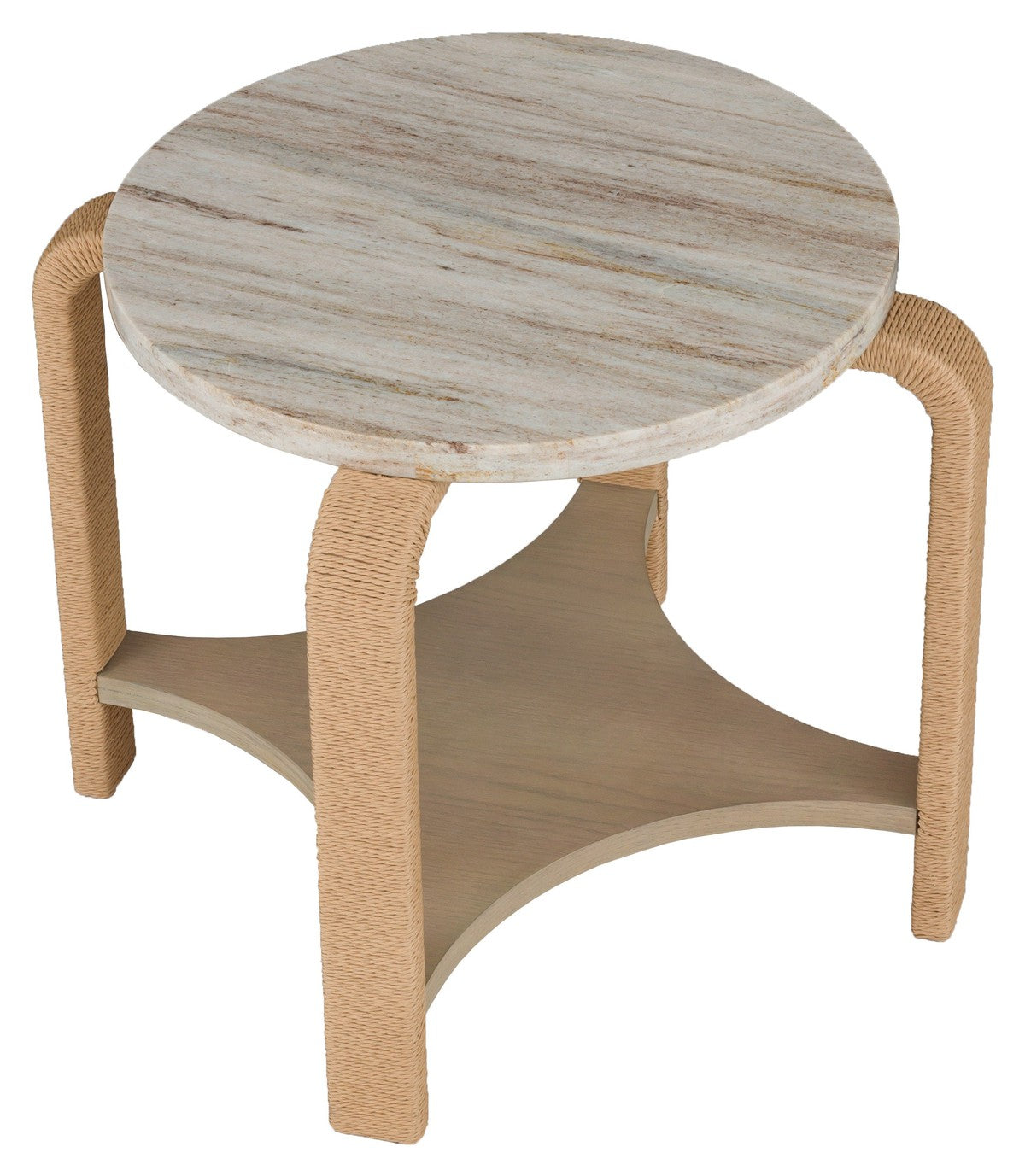 Alchemy End Table - Biscotti - Red Oak Solids and Veneers,Marble